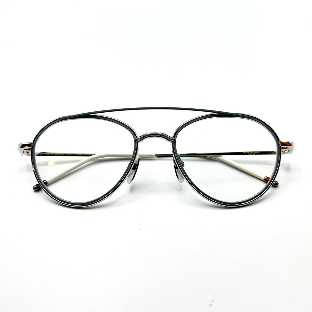 Thom Browne Eyeglasses Frame TB-109-B Silver Gray Titanium 53-20-141 New w/ Tags
